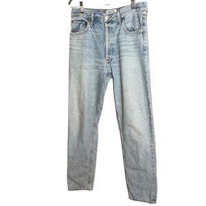 Agolde Straight Jeans Style A045B-2083 Light Wash Button Fly High Rise 28X27